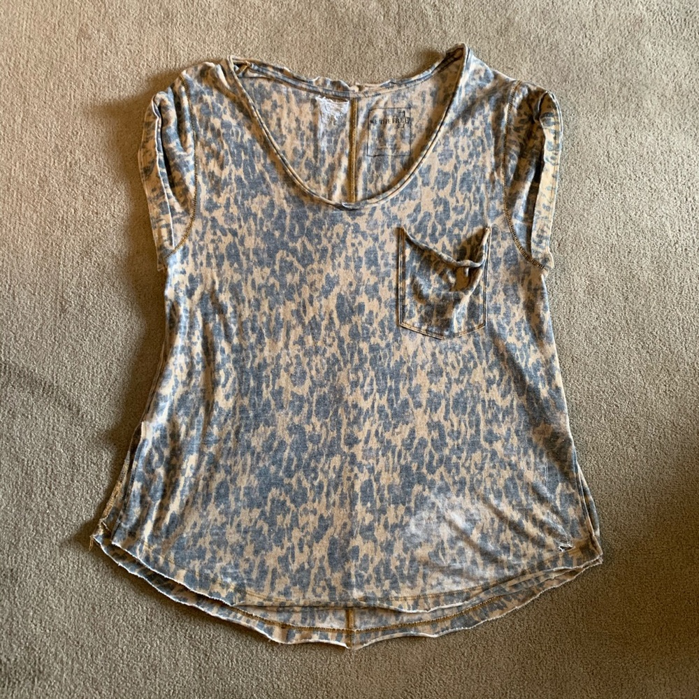 We the free distressed animal print tee